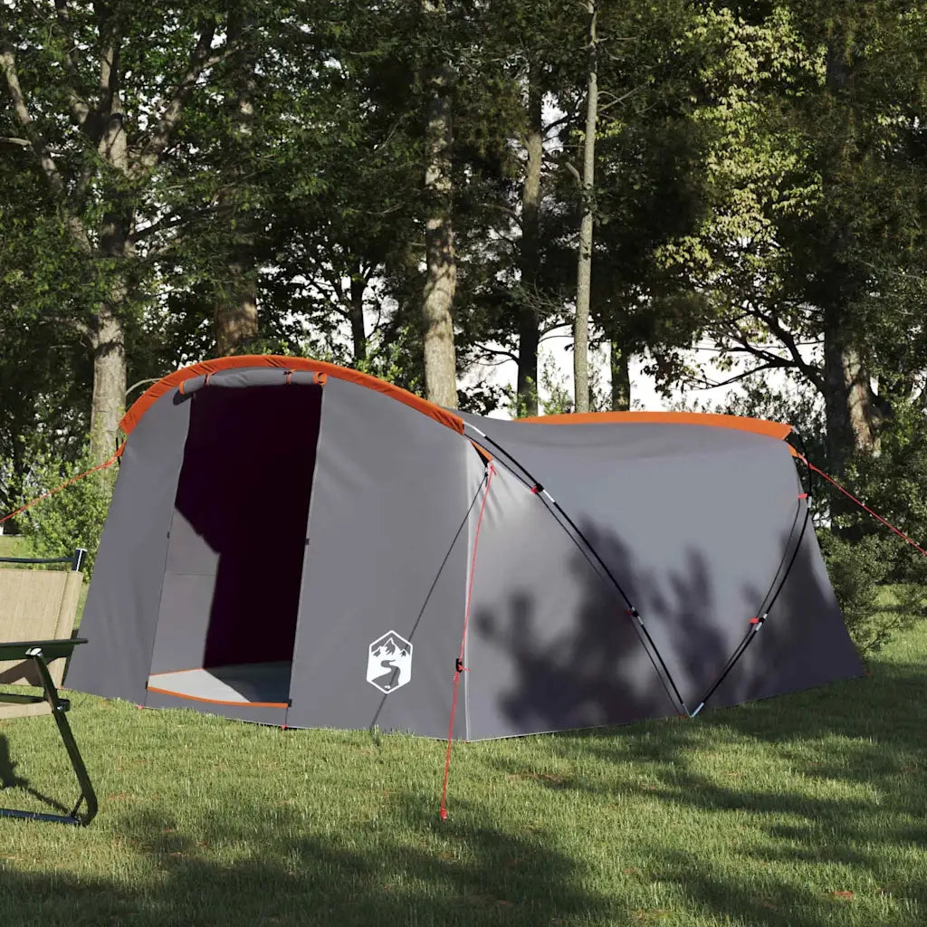 Tenda tunnel per 4 persone 4 persona Grigio e arancione 42004055