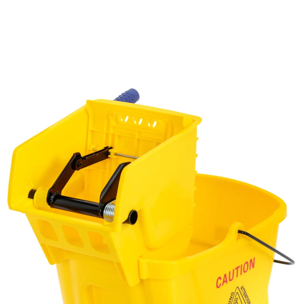 Secchio strizzatore professionale in plastica gialla da 24 litri con ruote 14_0009915