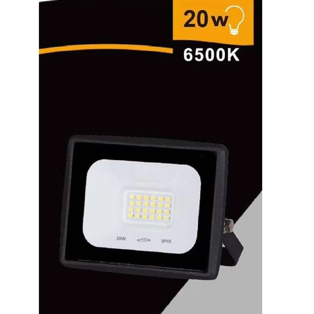 Trade Shop - Faretto Led Faro 20 Watt 1800 Lm Ip65 Nero Luce Fredda Calda Naturale Ek02-20w-n - -bianco Freddo      -