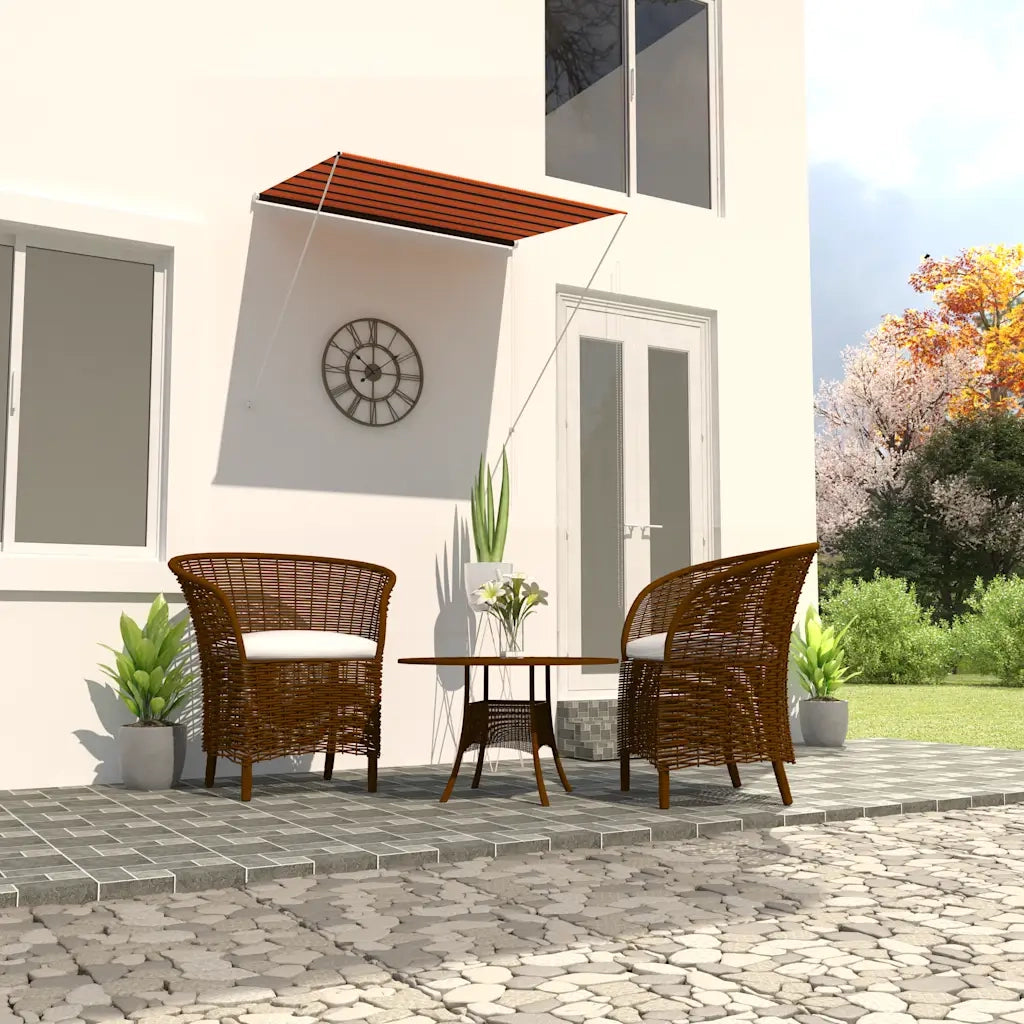 Tenda da Sole Retrattile-Tenda parasole per Patio 200x150 cm Arancione e Marrone