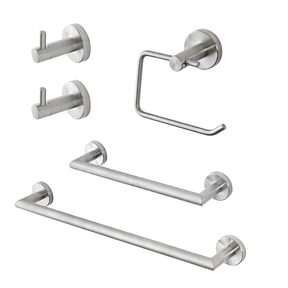 Set accessori a muro 5 pezzi in acciaio inox satinato e viti incluse  Galassia