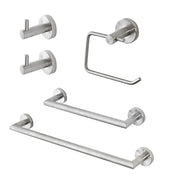 Set accessori a muro 5 pezzi in acciaio inox satinato e viti incluse  Galassia
