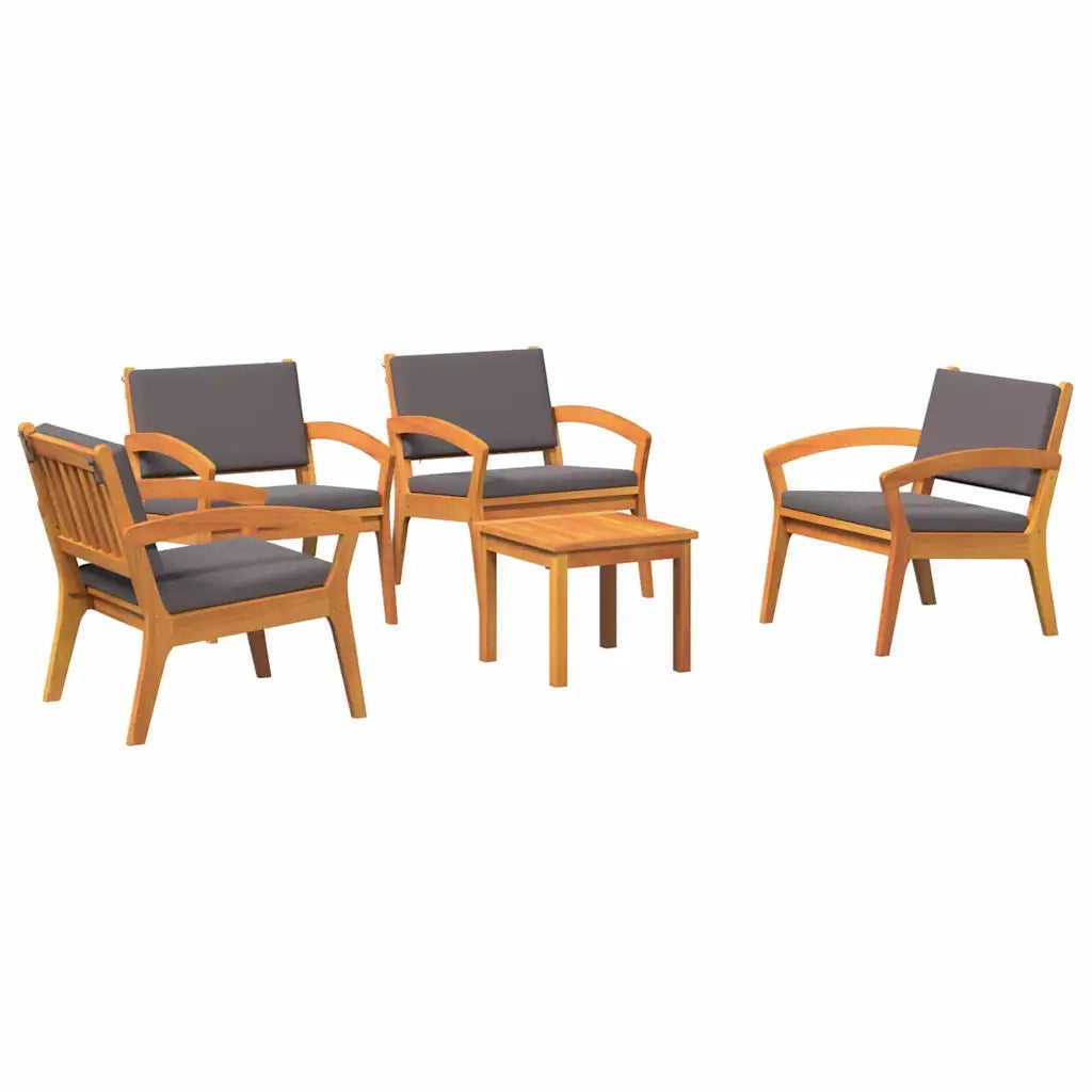 Set bistrot con cuscino 5 pcs Marrone Poliestere 3328620