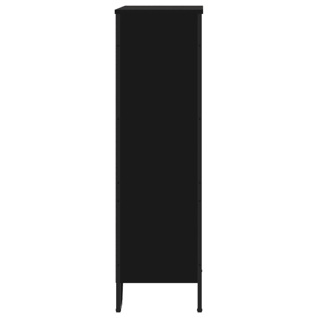 Libreria Nera 80x31x106 cm in Legno Multistrato 848624