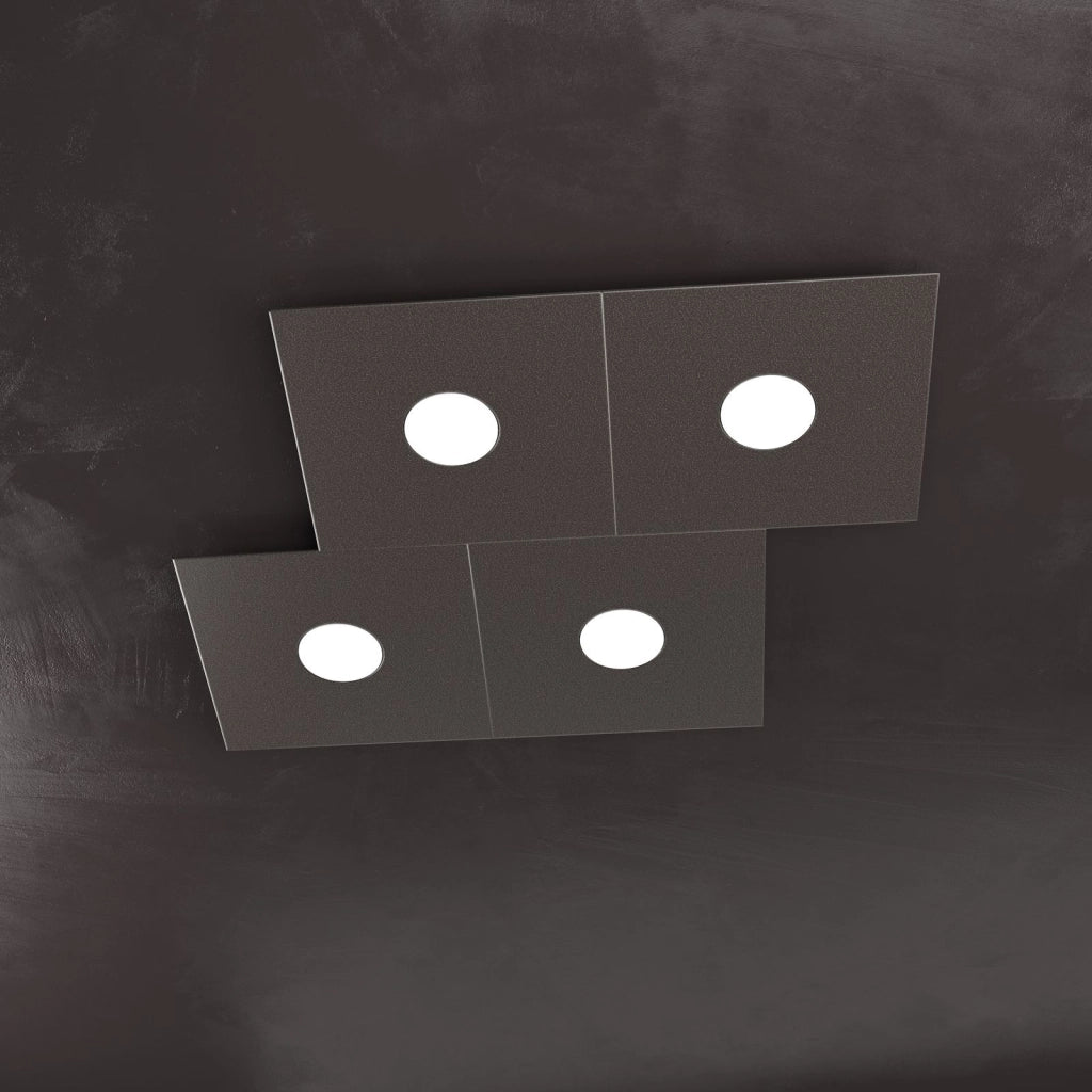 ECCENTRIC APPLIQUE-PLAFONIERA 4 LUCI MARRONE 1156-4L-MA