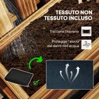 Fioriera Verticale a Doghe con 3 Vasi Rimovibili, in Legno di Abete, 60x16x80 cm, Marrone Bruciato