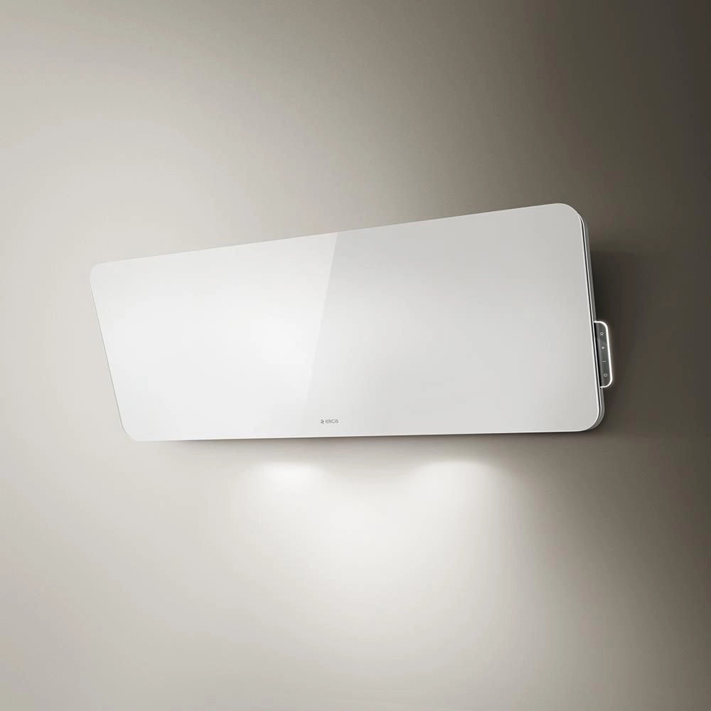 Elica PRF0038251A TIFFANY WH-F-110 - Cappa a parete filtrante 110 cm, 625 m³-h, Classe B, 45 dB, Controllo touch, 3 velocita', Filtro antigrasso in alluminio, Illuminazione LED 2x6 W, Vetro Bianco