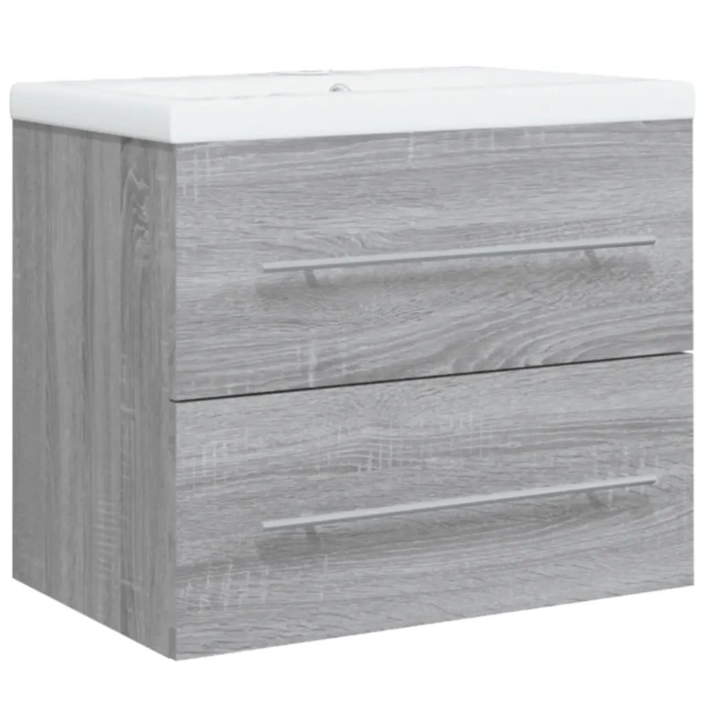 Mobile Bagno e Lavabo | Armadio Lavabo Integrato Grigio Sonoma Legno Multistrato
