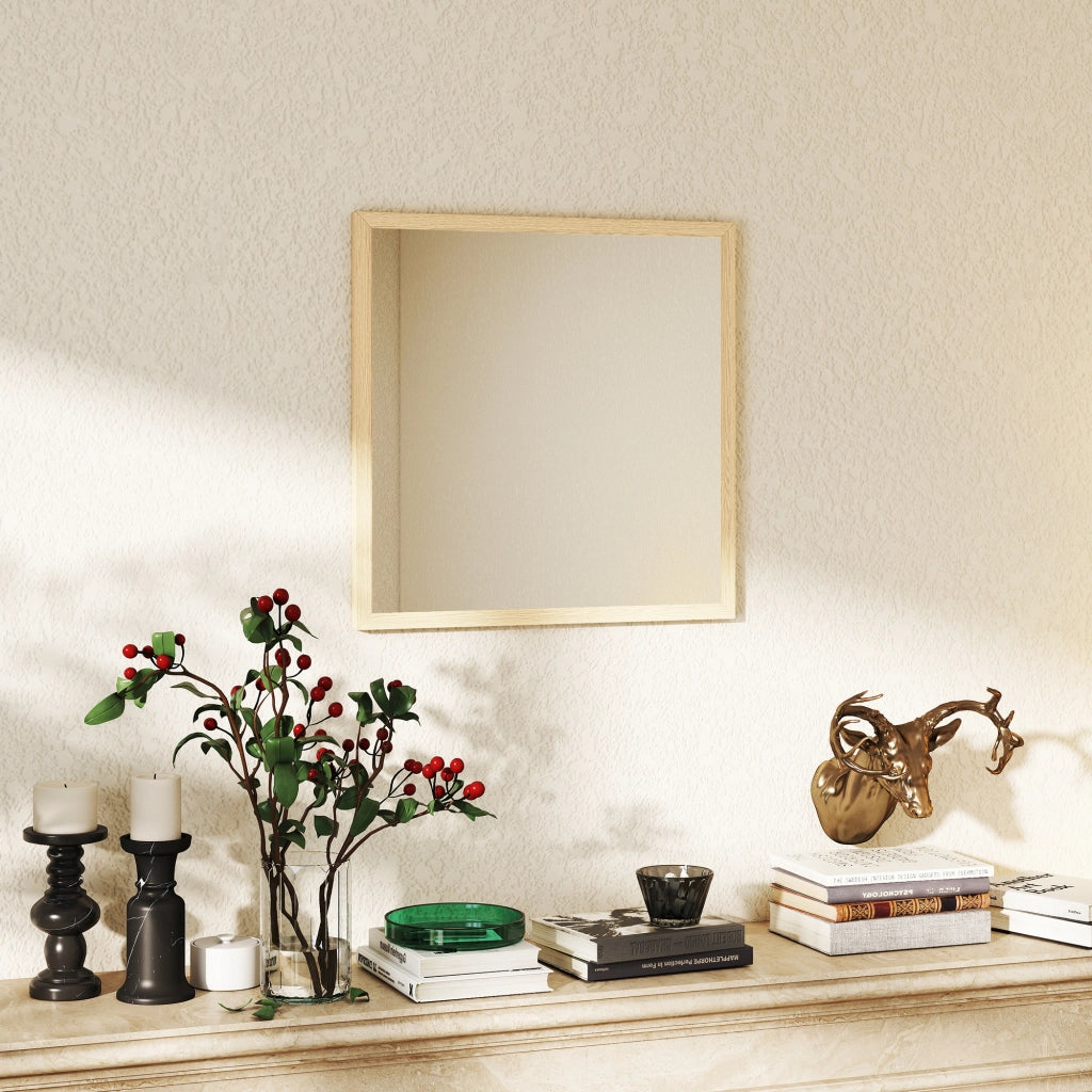Specchio Quadro 50x50 cm ¨C zephmum ¨C Legno Naturale