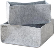 Set di contenitori per armadio da 2 pezzi – organizzatore per armadio – per la creazione di spazio e ordine nella cabina armadio – 1x 12x27x25 cm & 1x 12x27x15 cm, materiale: velluto