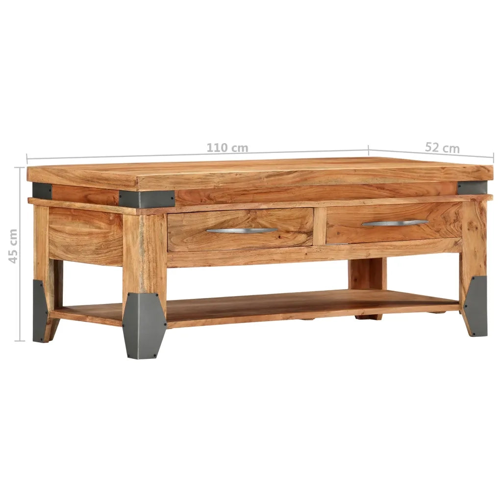 Tavolino da CaffÃ¨ 110x52x45 cm in Legno Massello di Acacia  cod mxl 76844