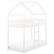 Letto a castello in legno bianco 90 x 200 cm letto cameretta a forma di casa