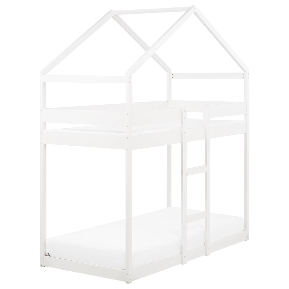 Letto a castello in legno bianco 90 x 200 cm letto cameretta a forma di casa