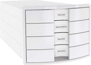 Cassafuochi 2.0 - 4 sloti chiusi - DIN A4/C4 - display per testo - blocco di estrazione - piedini in gomma - qualità premium - 1012-12 bianco Cassafuoco