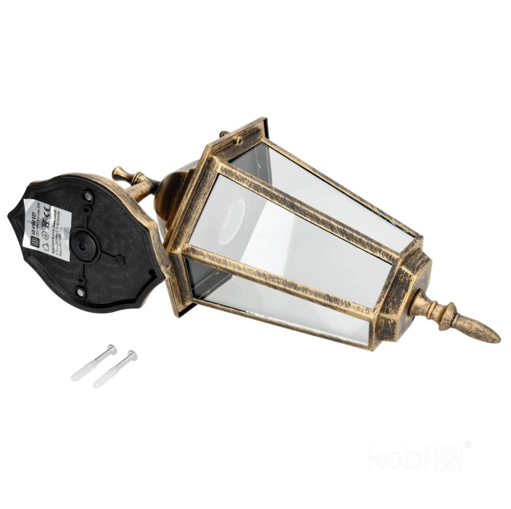 Applique esterna retro oro down 1xE27 IP54 LO4102 Kobi