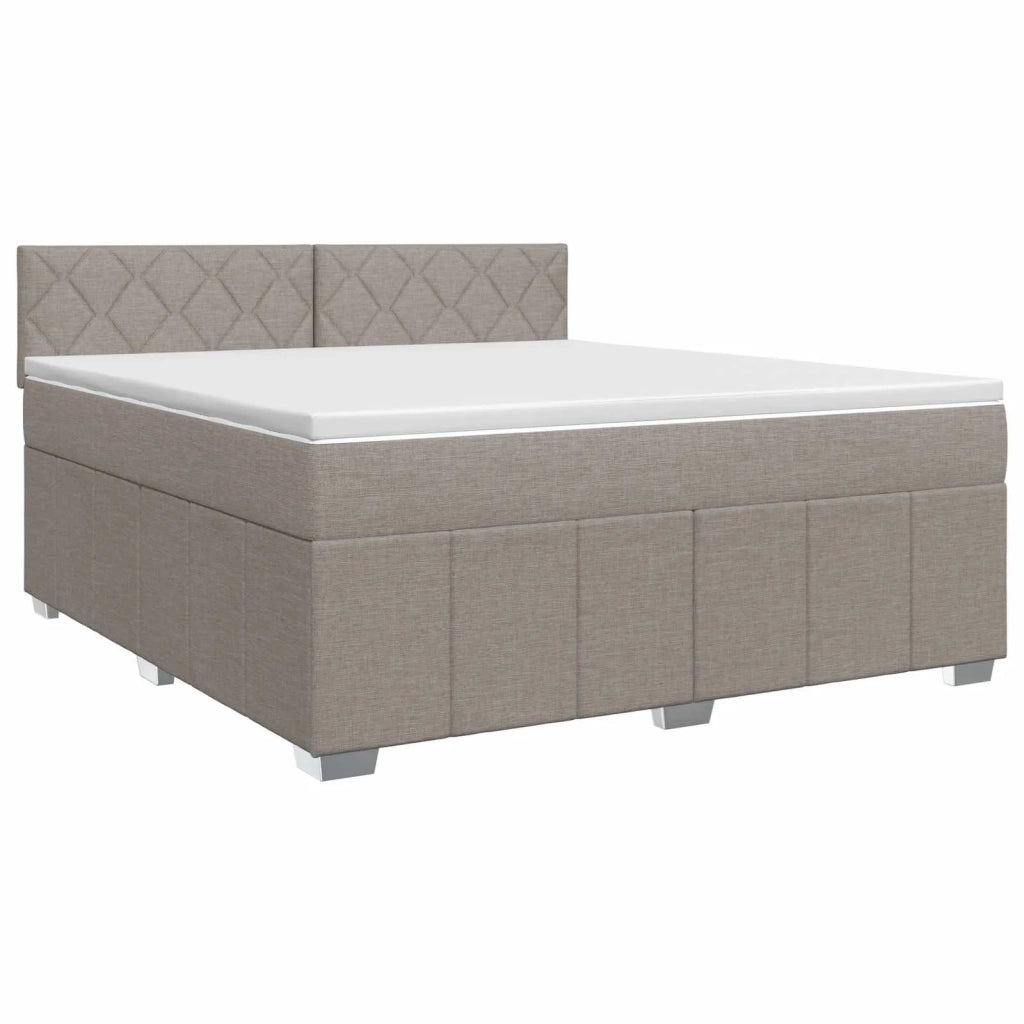 Letto box spring con materasso Tortora 140 x 190 cm Tessuto 3451217