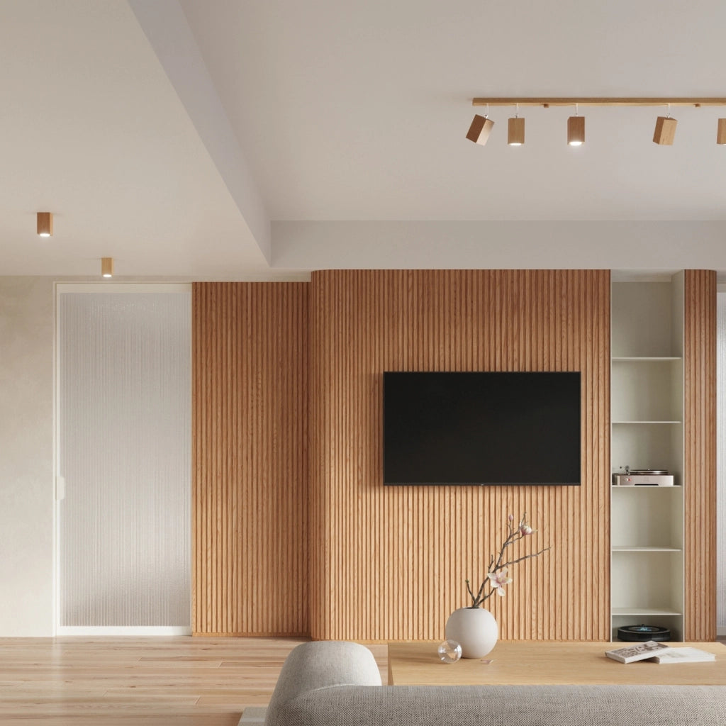 Applique BAMBU rovere chiaro/cromo GU10 1 luce PU.1035