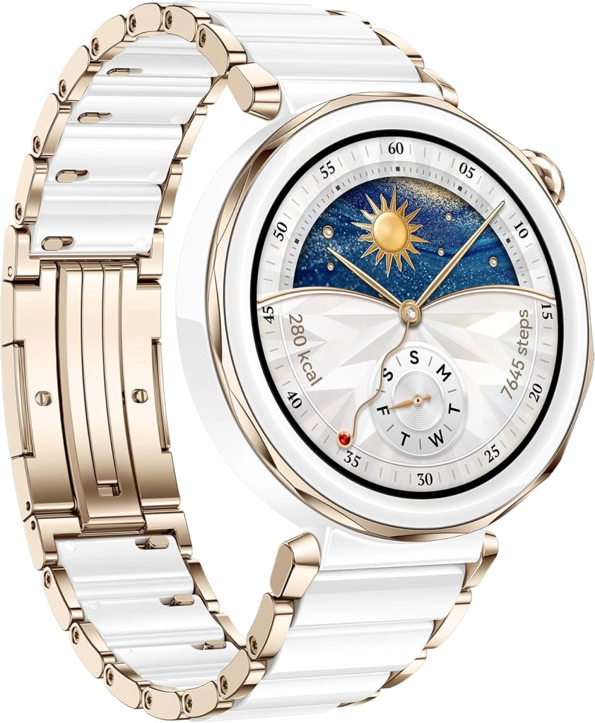 HUAWEI WATCH GT 5 Pro 42mm Smartwatch, Design Elegante, Nuova Modalità Corsa e Ciclismo, Monitoraggio della Salute, 7 Giorni di Durata, GPS, Chiamata Bluetooth, iOS e Android, Ceramica Bianca