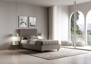 Letto 1 Piazza e Mezzo 120x210 cm Senza Rete Goya Cappuccino