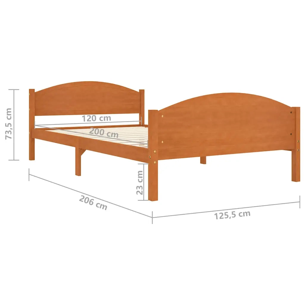Giroletto senza Materaso Ambrato in Legno di Pino 120x200 cm 322038