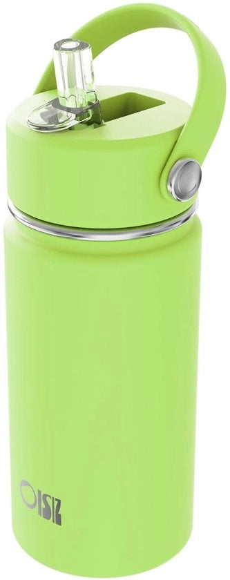 OISIZ 14oz fiaschetta per bambini, bottiglia di plastica in acciaio inossidabile da 420 ml con imbuto, termos di plastica per bambini, bicchiere isolato e riciclabile in acciaio inossidabile, fiaschetta di acqua impermeabile, mantiene fresco per 24 ore.