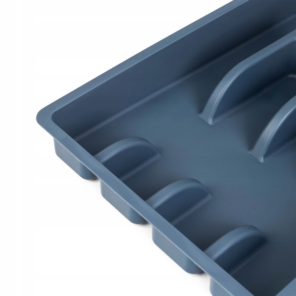 KADAX Inserto per cassetto, organizer per posate da cucina in plastica grigia, 25x36 cm