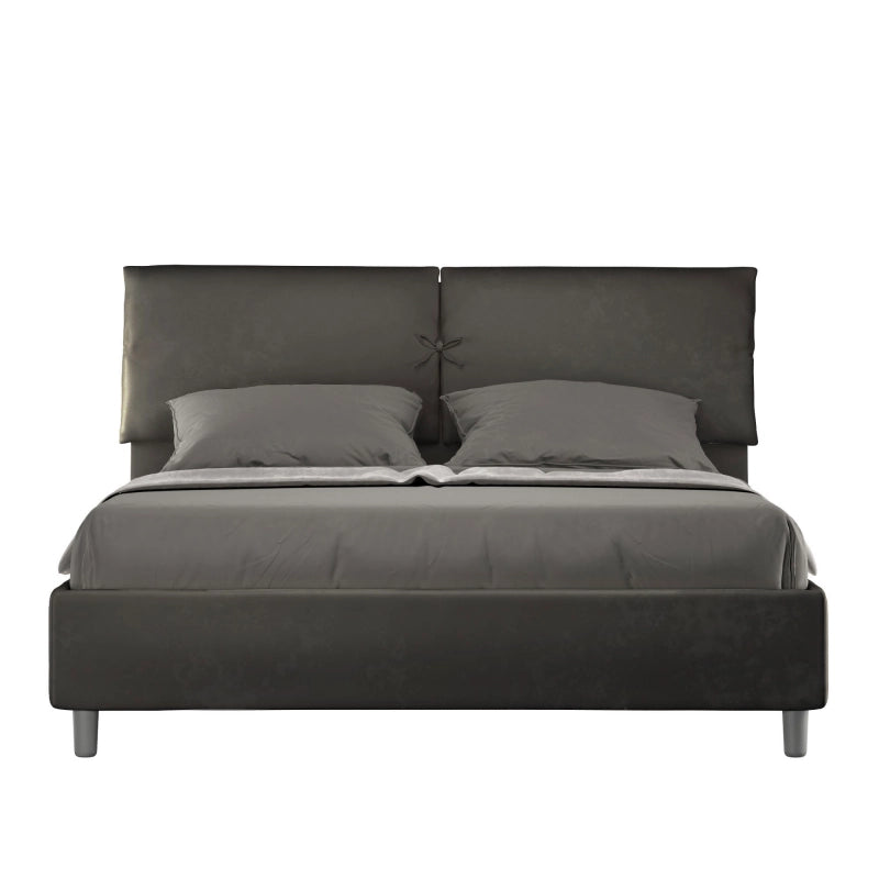 Letto imbottito Matrimoniale 160x210 cm Mados - Senza rete,Microfibra,Grigio