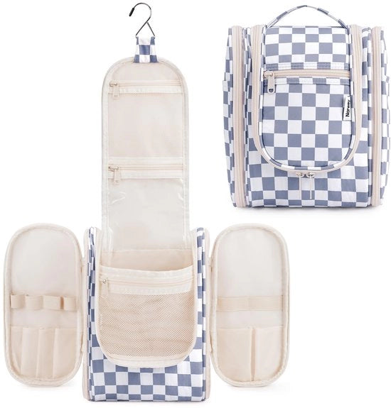 Toilette per Bambini e Signore - Toilette per Signore e Ragazze (Grigio Blu Geruitto (Piccolo))