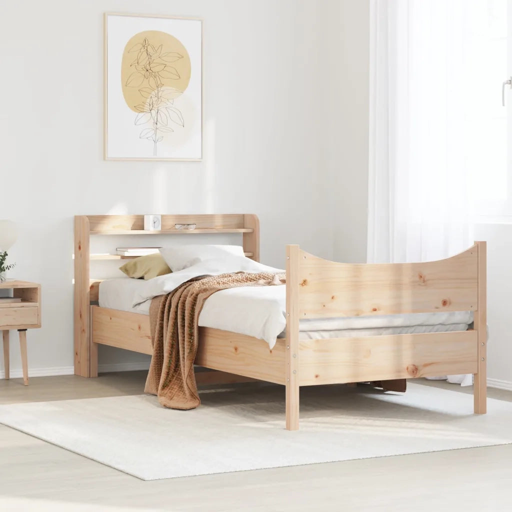 Giroletto con Testiera 75x190 cm in Legno Massello di Pino 3307068