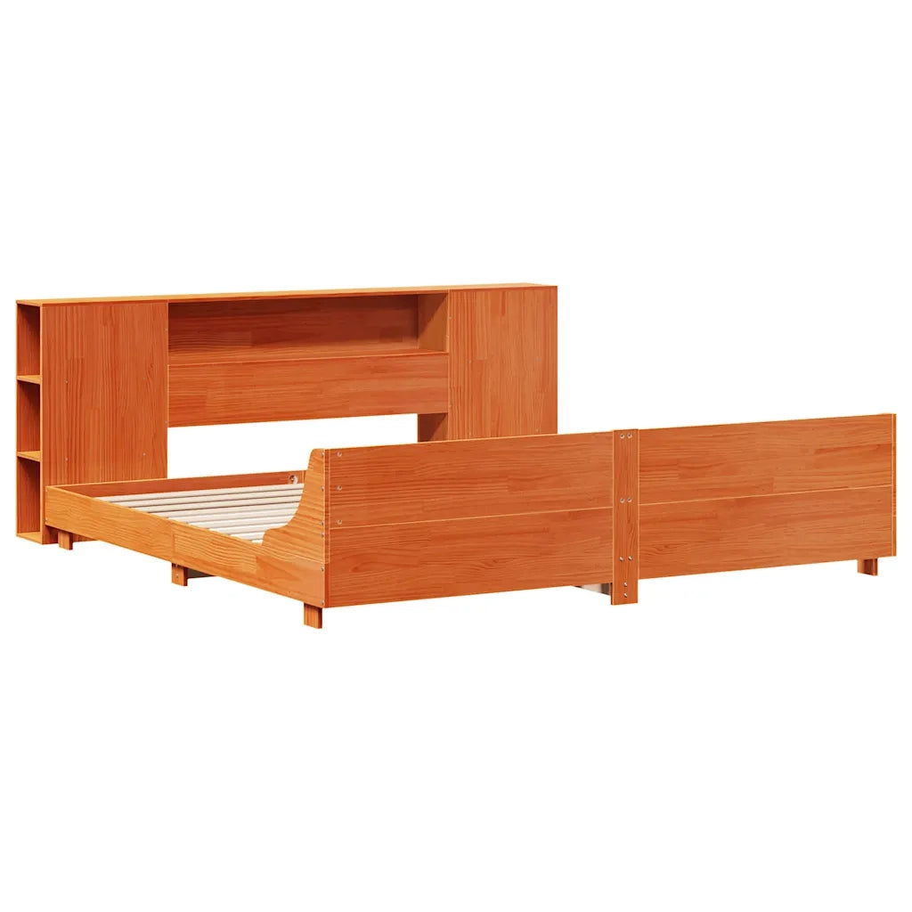 Giroletto senza Materasso Marrone Cera 200x200 cm Legno di Pino 3323640