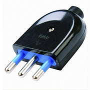 Trade Shop - Spina S17 Elettrica 2p+t 16a 250v Max 1500w Nero Ultrapiatta Salvaspazio 83008 -