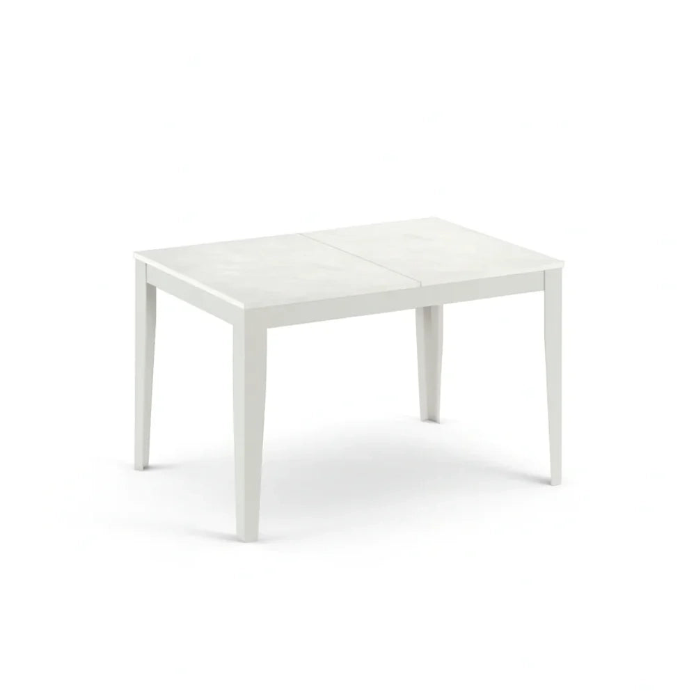 Tavolo da pranzo allungabile effetto cemento bianco Moon 130-290x80 cm fino a 12 posti Made in Italy | Duzzle