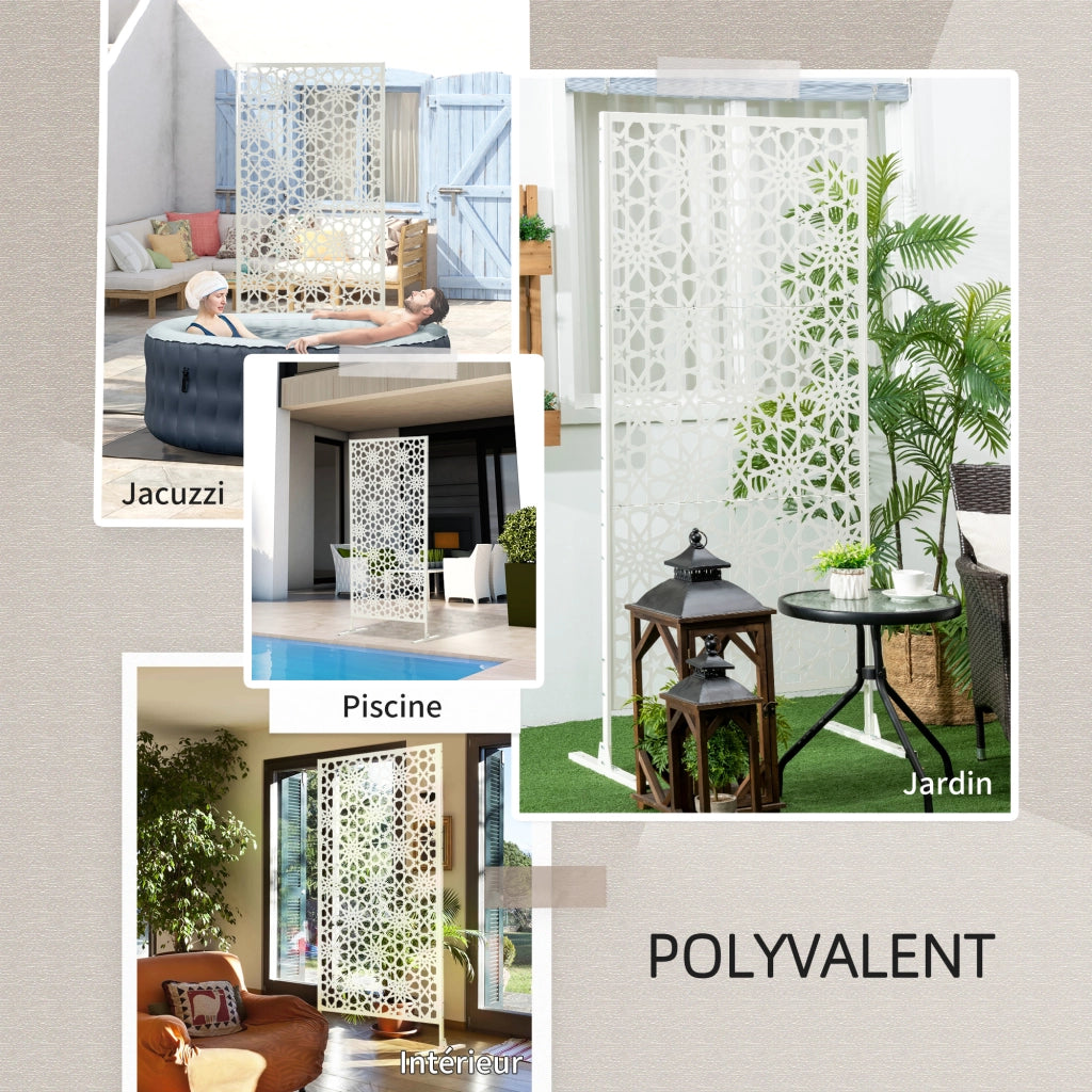 Pannello decorativo frangivista esterno ¨C Xylo ¨C bianco metallo 92x45x198 cm