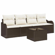 Set Divano da Giardino | Set Salotto da Giardino Marrone polyrattan