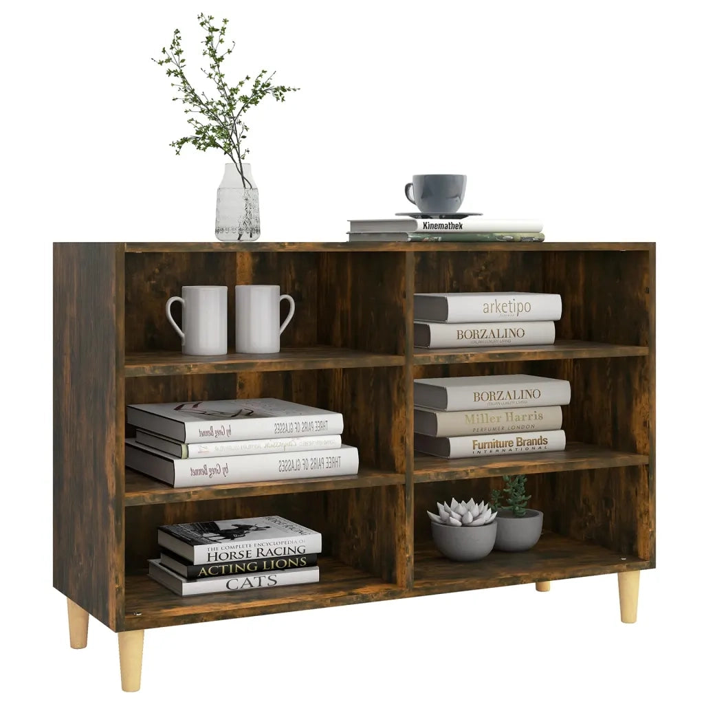 Credenza Rovere Fumo 103,5x35x70 cm in Legno Multistrato 813182