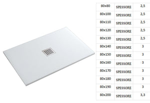 Piatto Doccia in Pietra 90x160 cm Bonussi Ardesia Stone Central Grigio