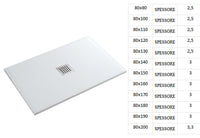 Piatto Doccia in Pietra 75x100 cm Bonussi Ardesia Stone Central Grigio