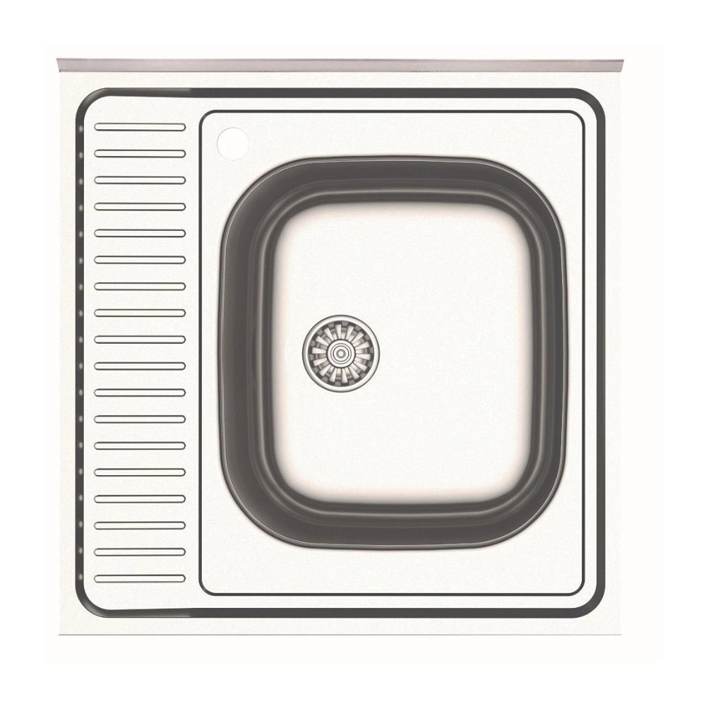 Lavello da appoggio SA24 una vasca 60x60cm. inox