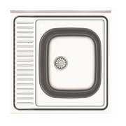 Lavello da appoggio SA24 una vasca 60x60cm. inox
