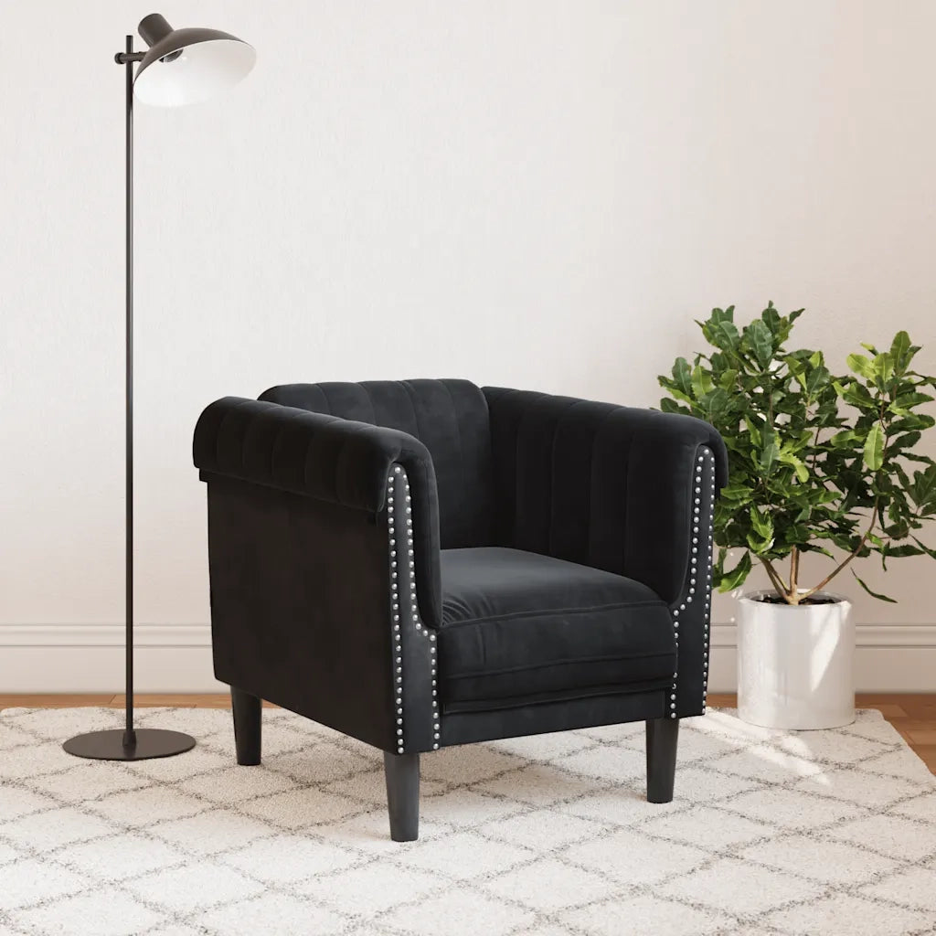 Divano Sedia-Poltrona Nera in Velluto 373087