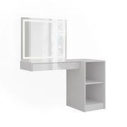 Vicco Tavolo da toeletta Bianco/bianco lucido 120 cm 3 parti