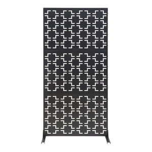 Parete divisoria in acciaio 200 x 100 x 50 cm nera 03_0009267