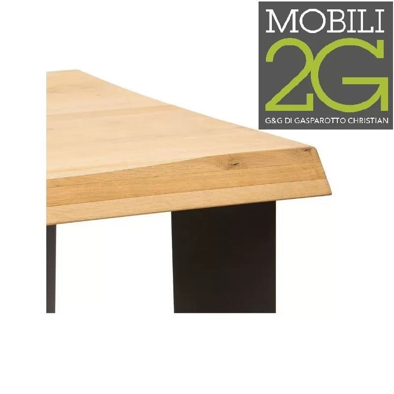 Tavolo massello nodo aperto 250x100 sp. 6 cm  fisso (791) - Mobili 2G