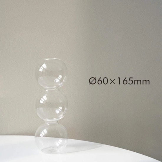 Vaso in Vetro Grande - Antiscivolo - Sostenibile - Amichevole con l'ambiente - Decorazione da Tavolo - 16,5x6 cm - Adatto per Hydrocultura - Vaso per Fiori