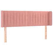 Testiera | Testata ad Orecchio Rosa 147x16x78/88 cm in Velluto