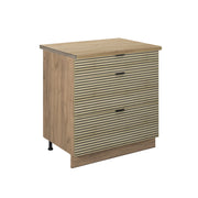 Mobiletto base per cucina Fame-Line Pannello in quercia/Rovere dorato 80 cm con 3 cassetti, PL Rovere Vicco