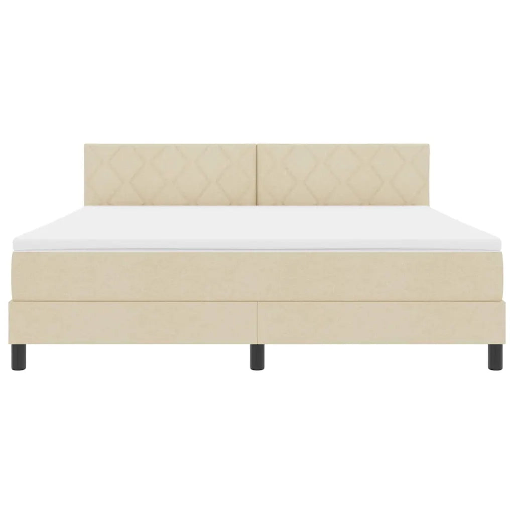 Letto a molle con cuscino Crema 180 x 200 cm Tessuto 3338788