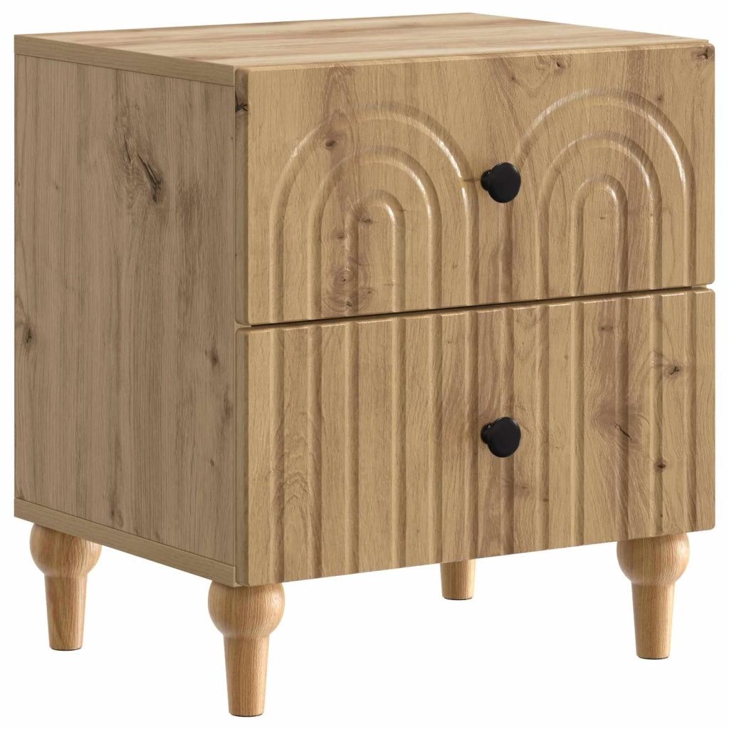 Comodino | Armadio da Notte | Mobiletto da notte Rovere Artigianale 43 x 34,5 x 48 cm