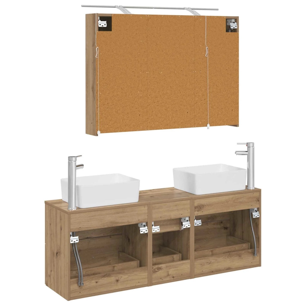 Set di mobili per il bagno 4 pcs Rovere Artigianale 3406862