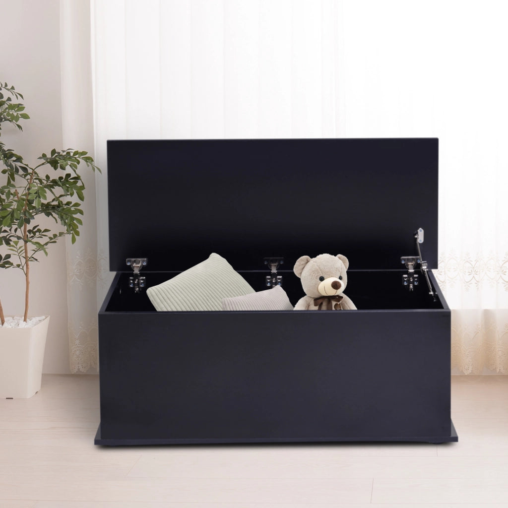 Coffre de rangement grande capacit¨¦ ¨C zephmum ¨C legno 100x40x40 cm nero